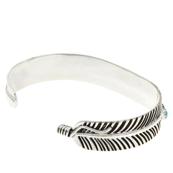 CHACO CANYON SLEEPING BEAUTY TURQUOISE STERLING SILVER CUFF BRACELET NEW - Picture 2 of 2